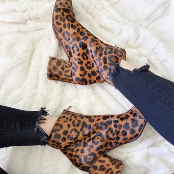 Madewell Shoes - Madewell The Amalia Leopard Print Ankle Booties